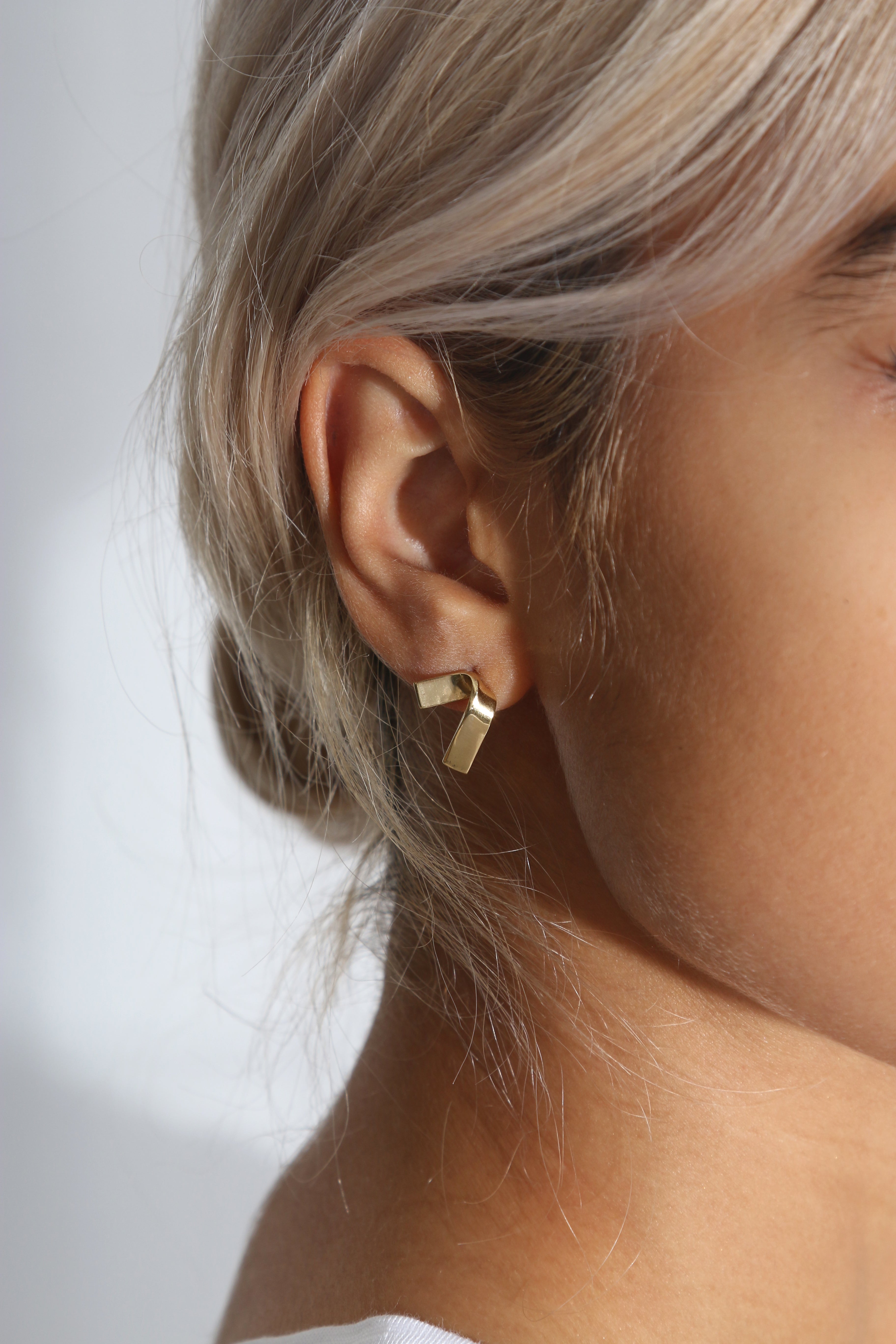 Folded Gold Vermeil Stud Earrings