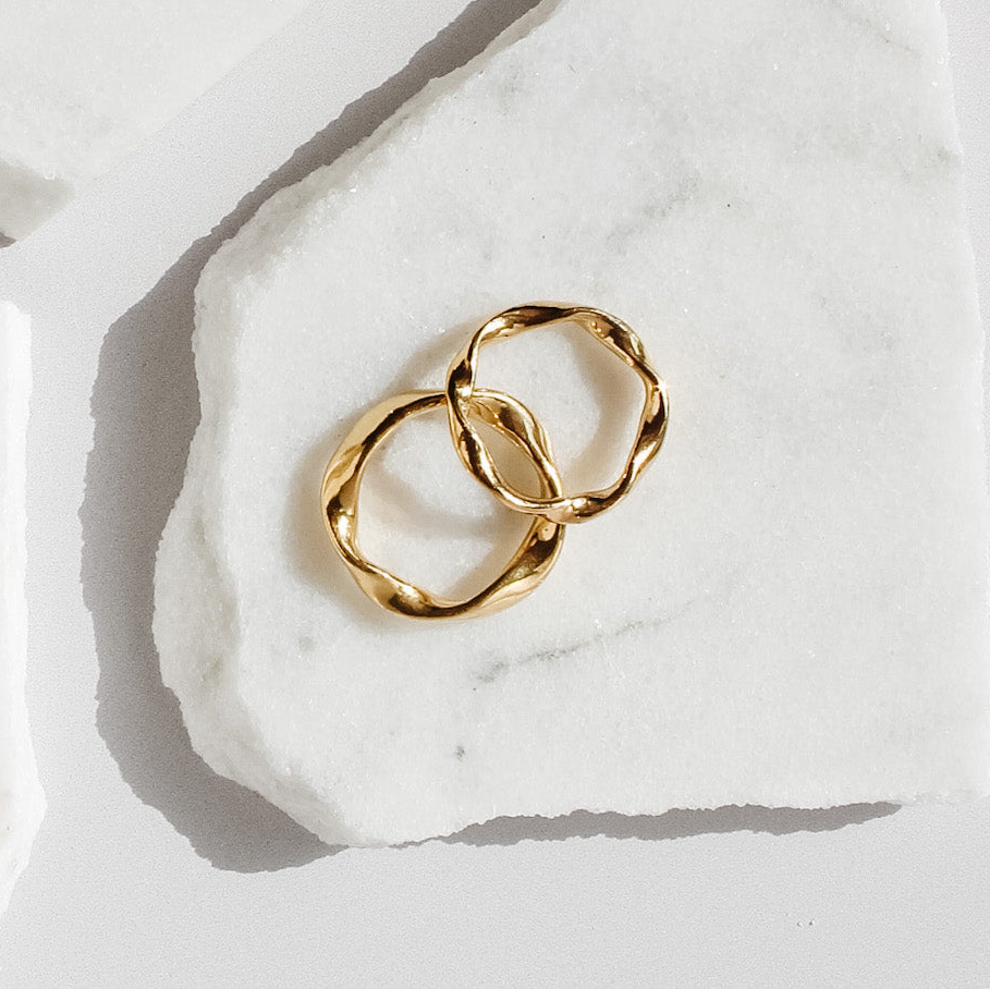 Gold Vermeil Plated twisted rings