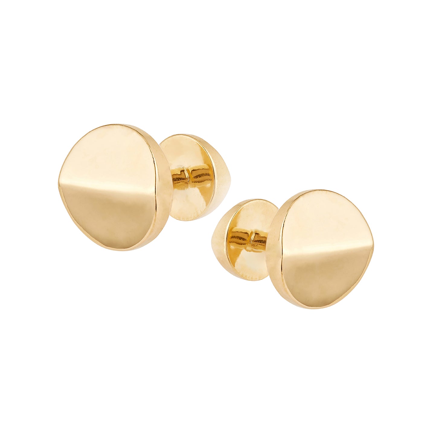 9ct solid yellow gold and 18ct solid yellow gold men's cufflinks, ethical and sustainable jewellery, handmade in the UK
