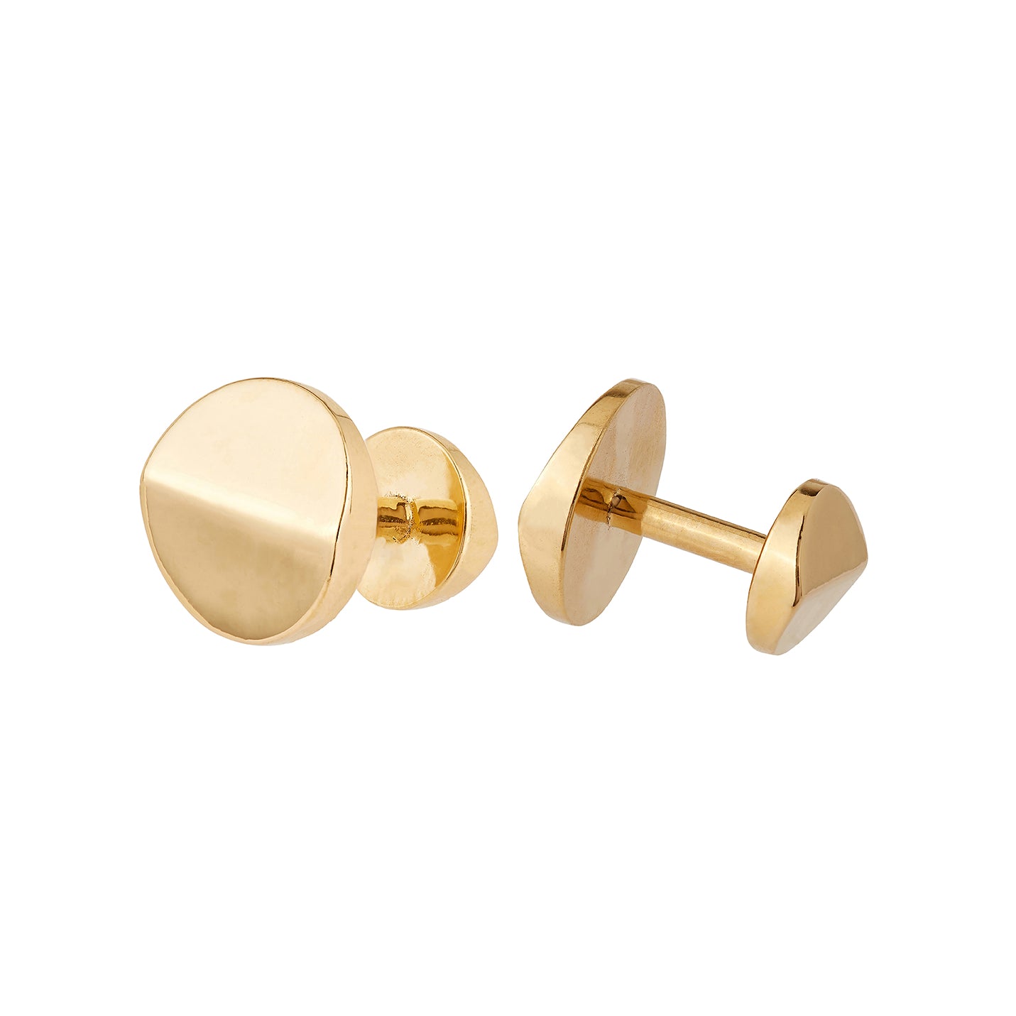 9ct solid yellow gold and 18ct solid yellow gold men's cufflinks, ethical and sustainable jewellery, handmade in the UK
