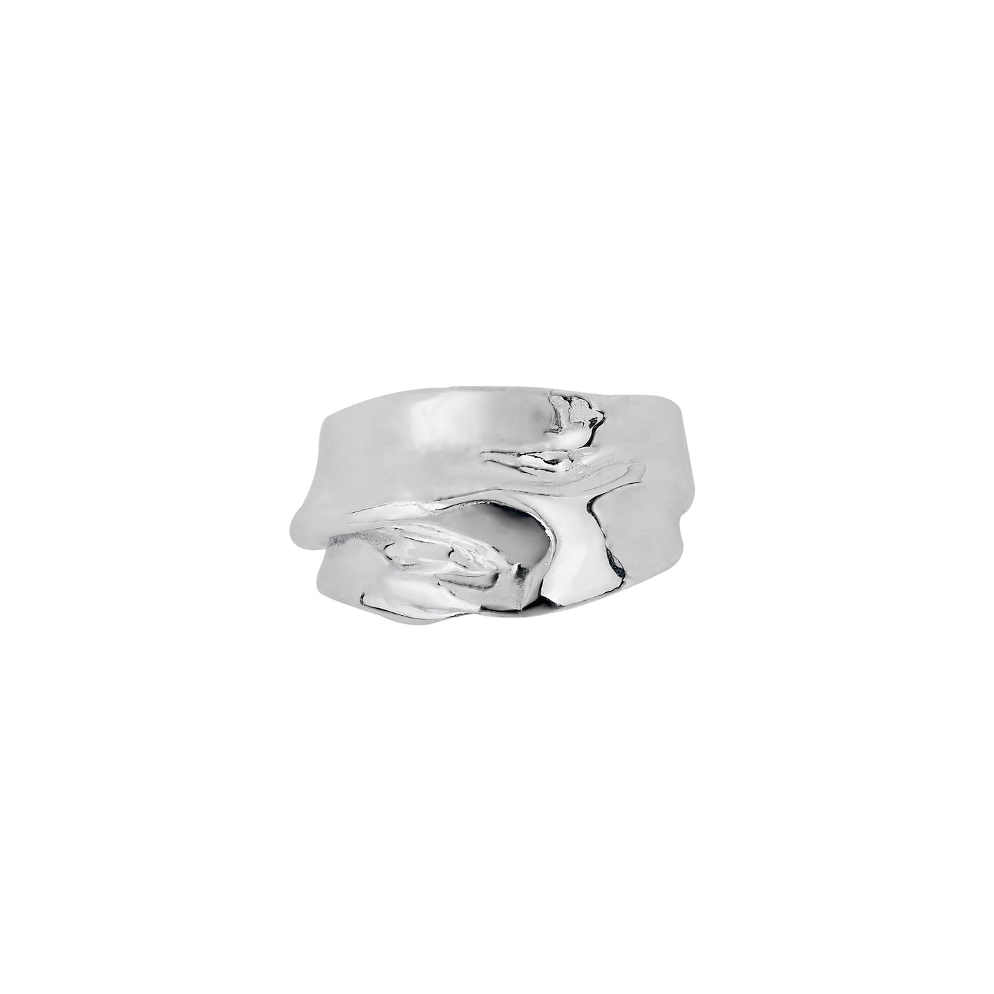 100% recycled silver chunky ring, ethical and sustainable jewellery, handmade in the UK