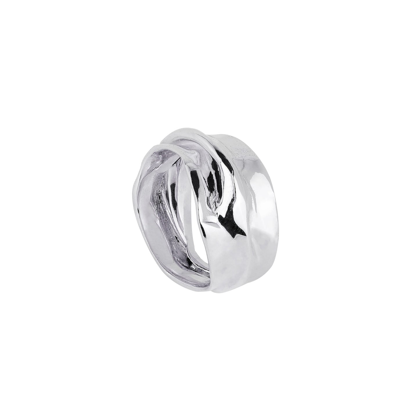 100% recycled silver chunky ring, ethical and sustainable jewellery, handmade in the UK