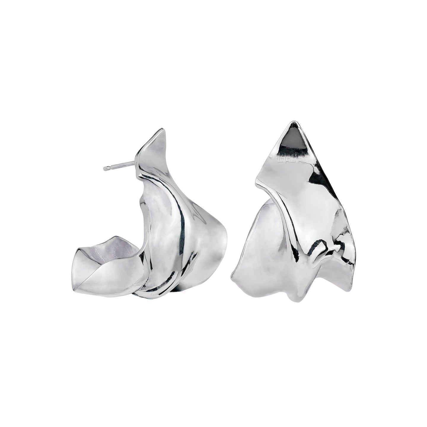 100% recycled silver large chunky hoop earrings, ethical and sustainable jewellery, handmade in the UK