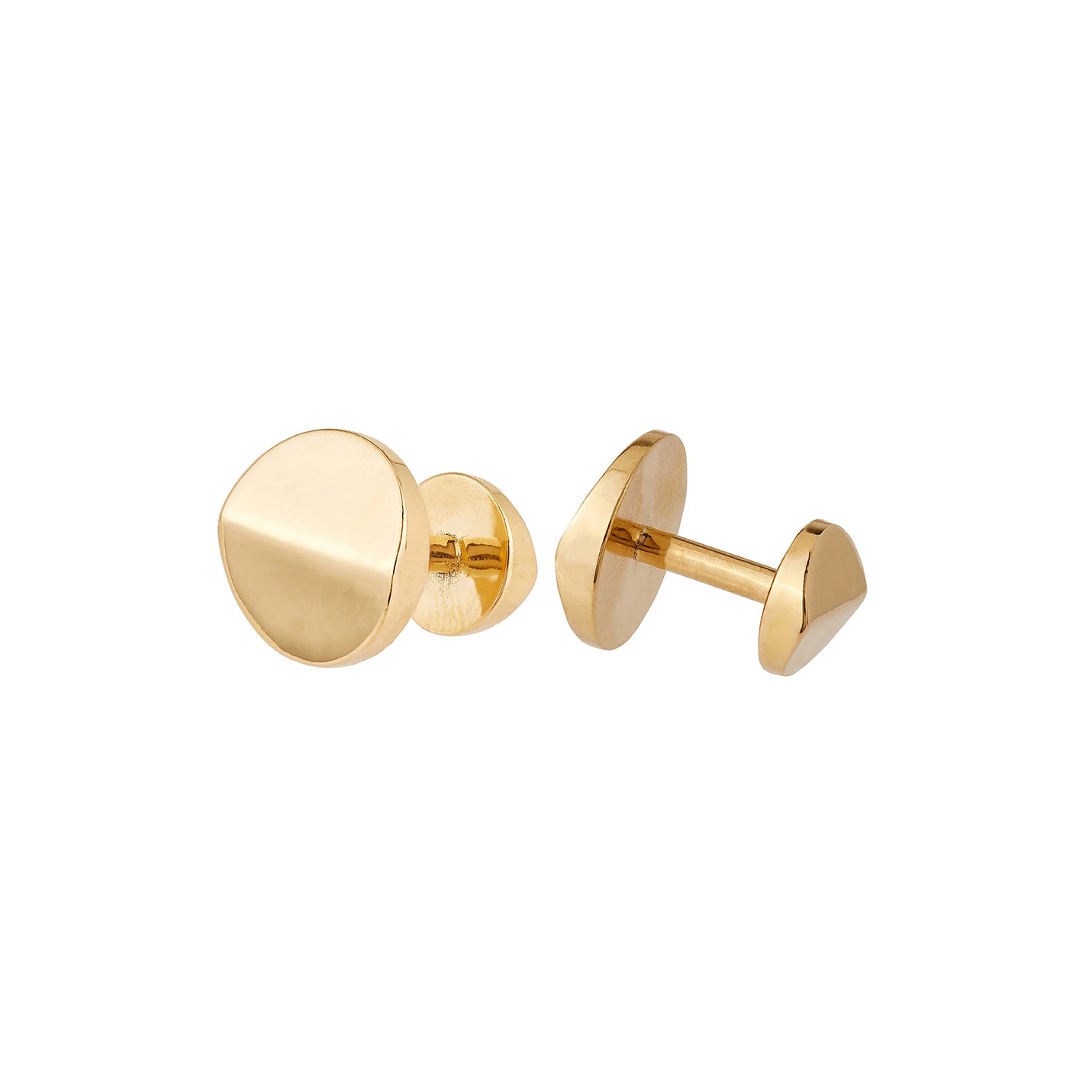 9ct solid yellow gold and 18ct solid yellow gold men's cufflinks, ethical and sustainable jewellery, handmade in the UK
