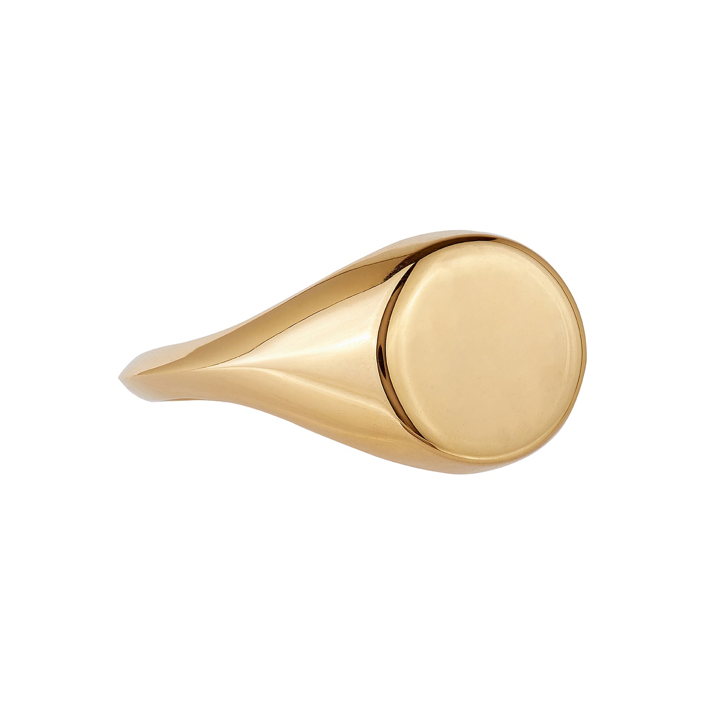 9ct solid yellow gold and 18ct solid yellow gold women's signet ring, ethical and sustainable jewellery, handmade in the UK