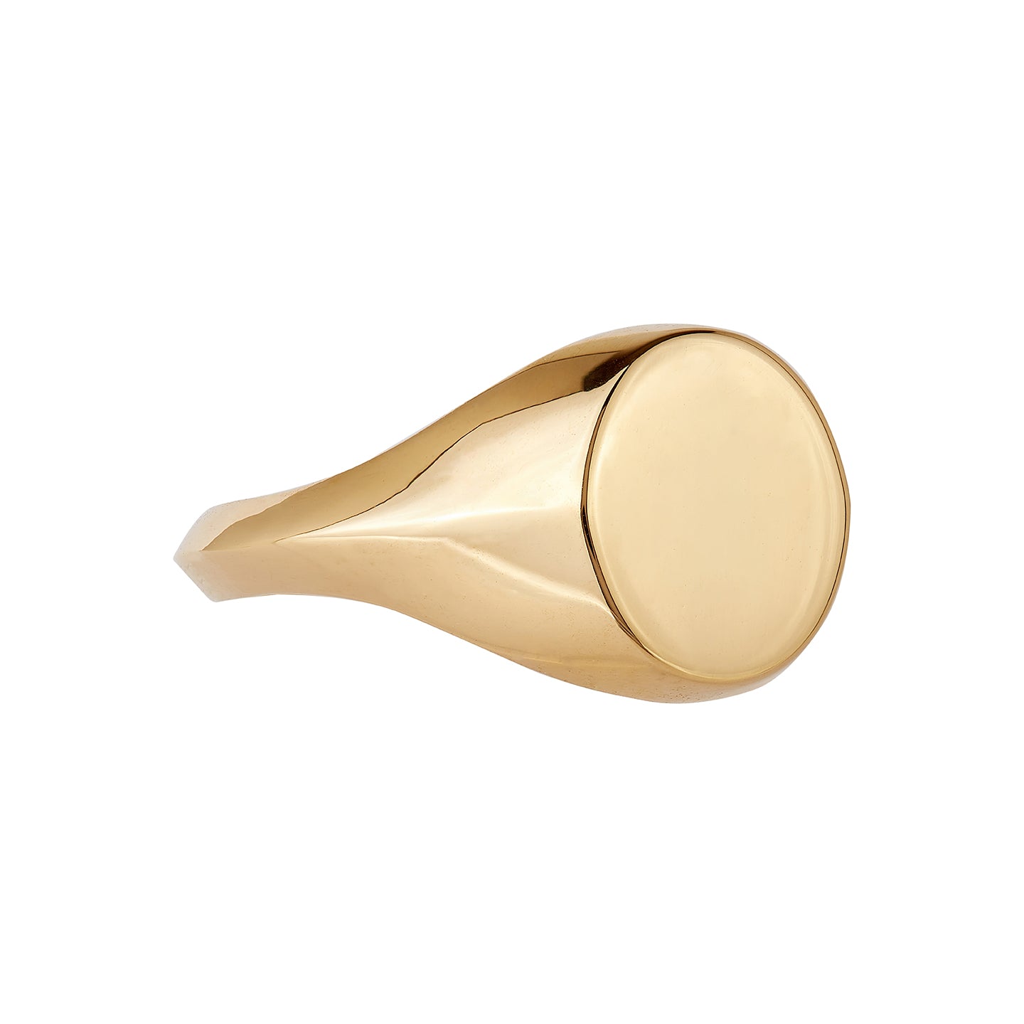 9ct solid yellow gold and 18ct solid yellow gold women's signet ring, ethical and sustainable jewellery, handmade in the UK