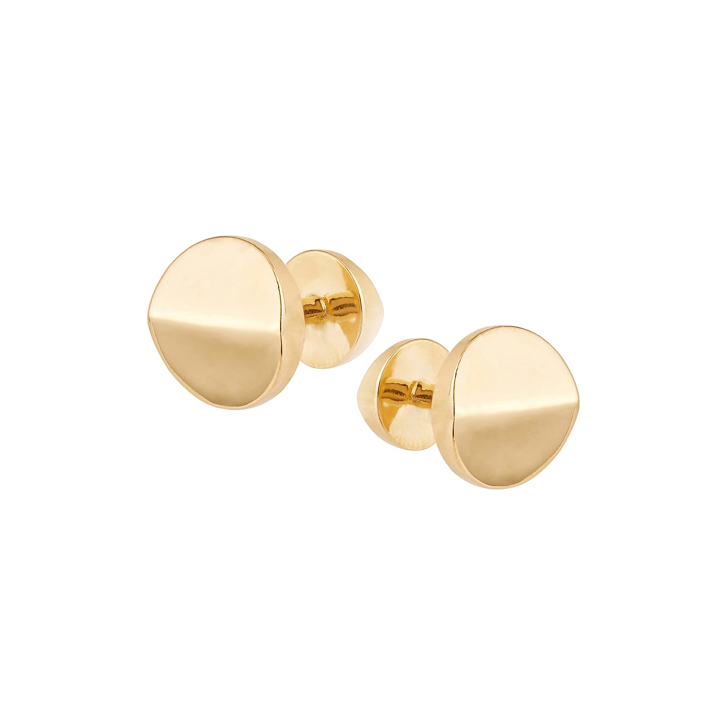 9ct solid yellow gold and 18ct solid yellow gold men's cufflinks, ethical and sustainable jewellery, handmade in the UK