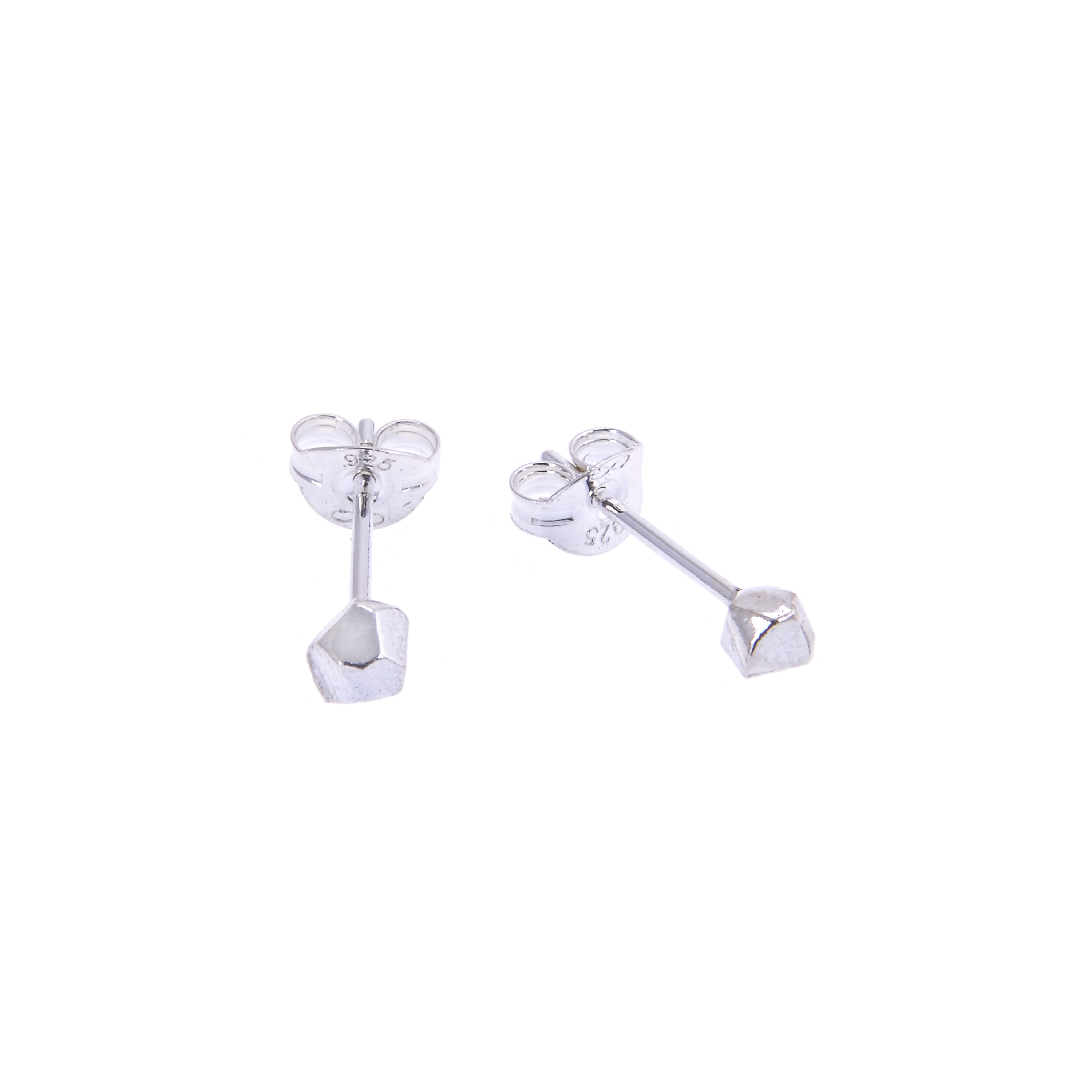 Silver tiny everyday stud earrings, ethical jewellery, handmade in the UK