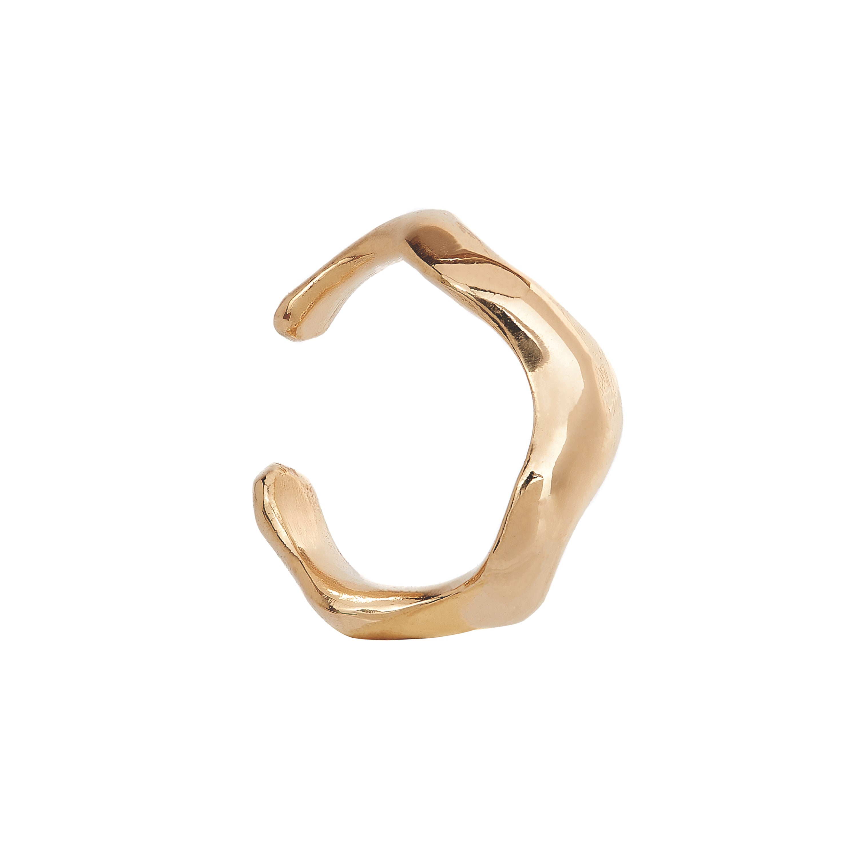 18ct gold vermeil plate ear cuff, ethical jewellery handmade in the UK