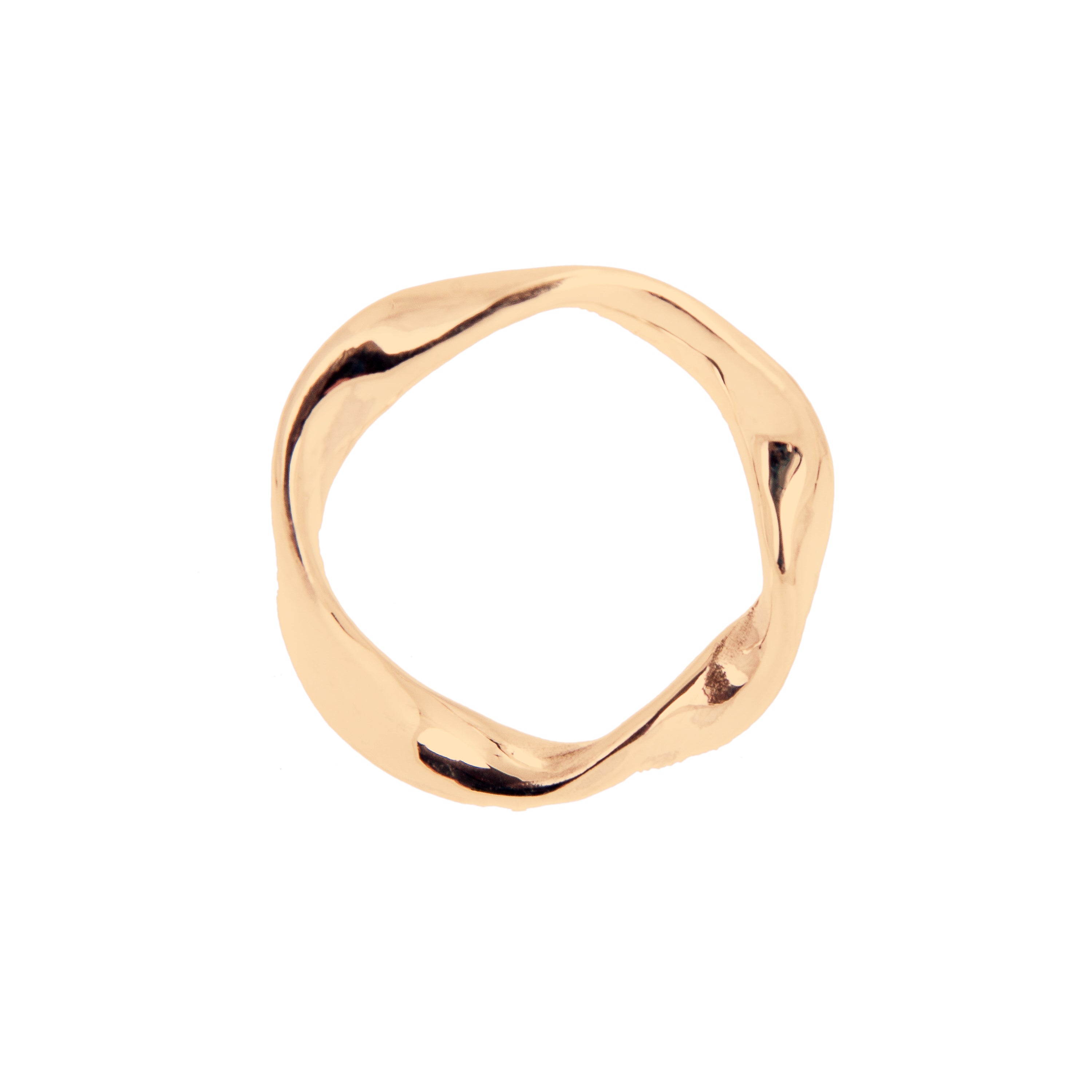 18ct gold vermeil plate twisted stacking ring, ethical jewellery handmade int he UK