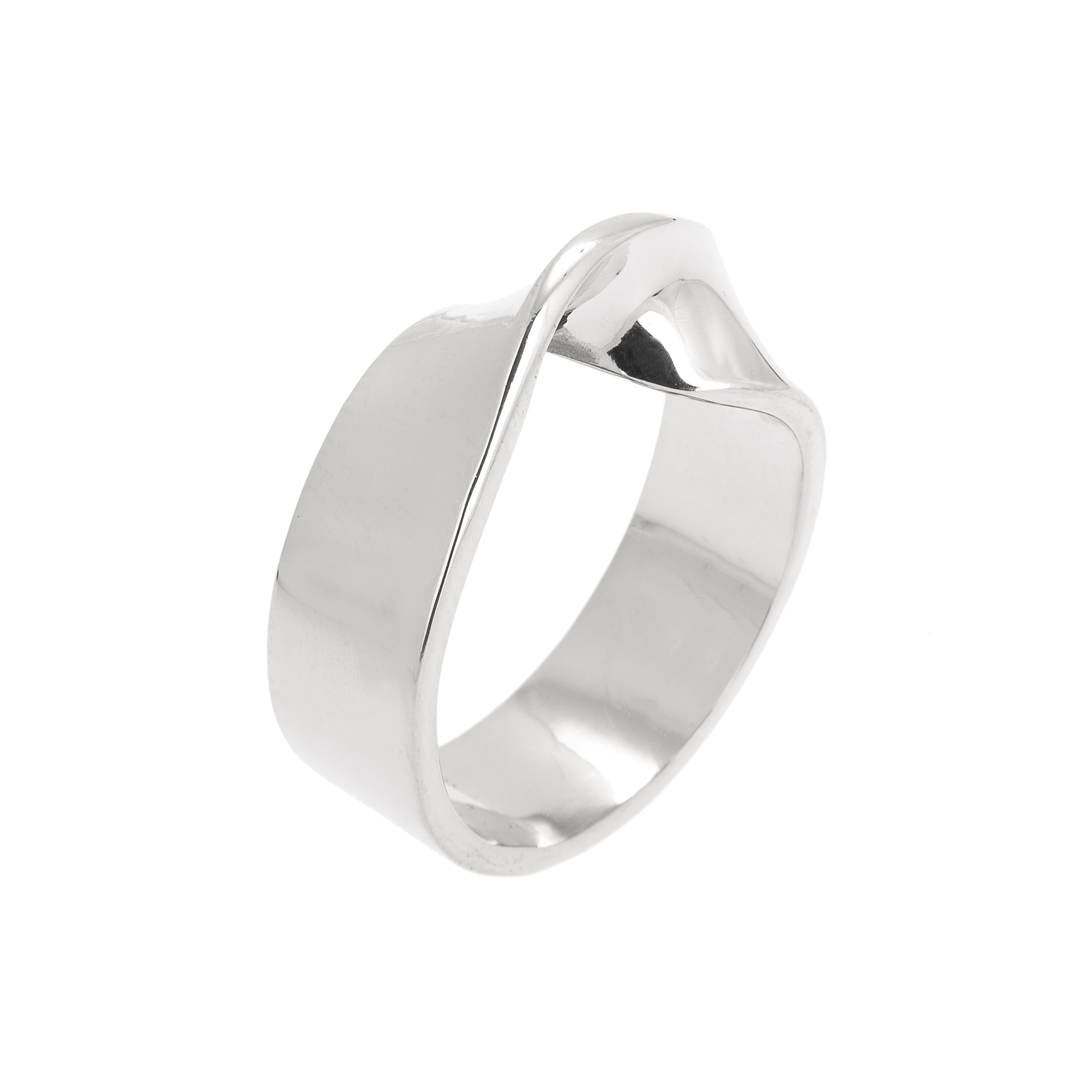 Silver twisted ring, ethical jewellery handmade int he UK
