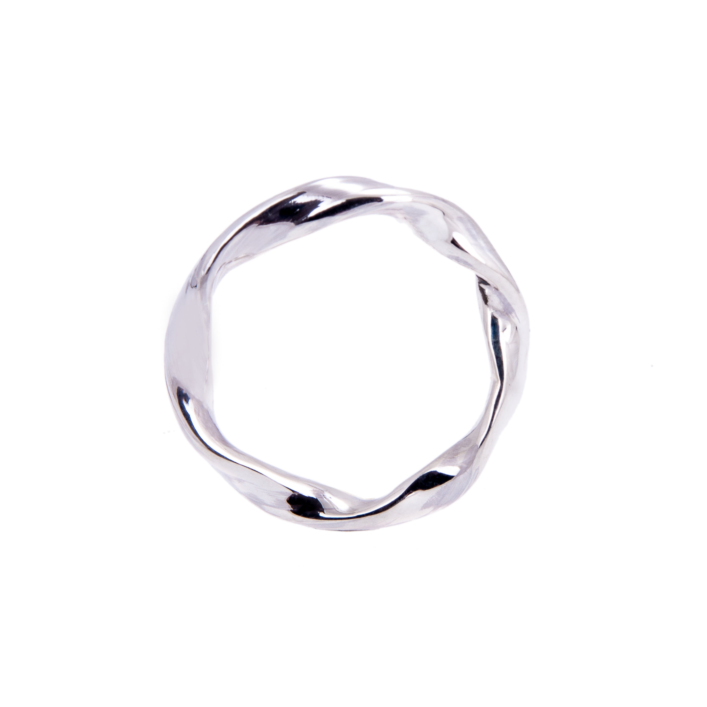 Silver twisted stacking ring, ethical jewellery handmade int he UK