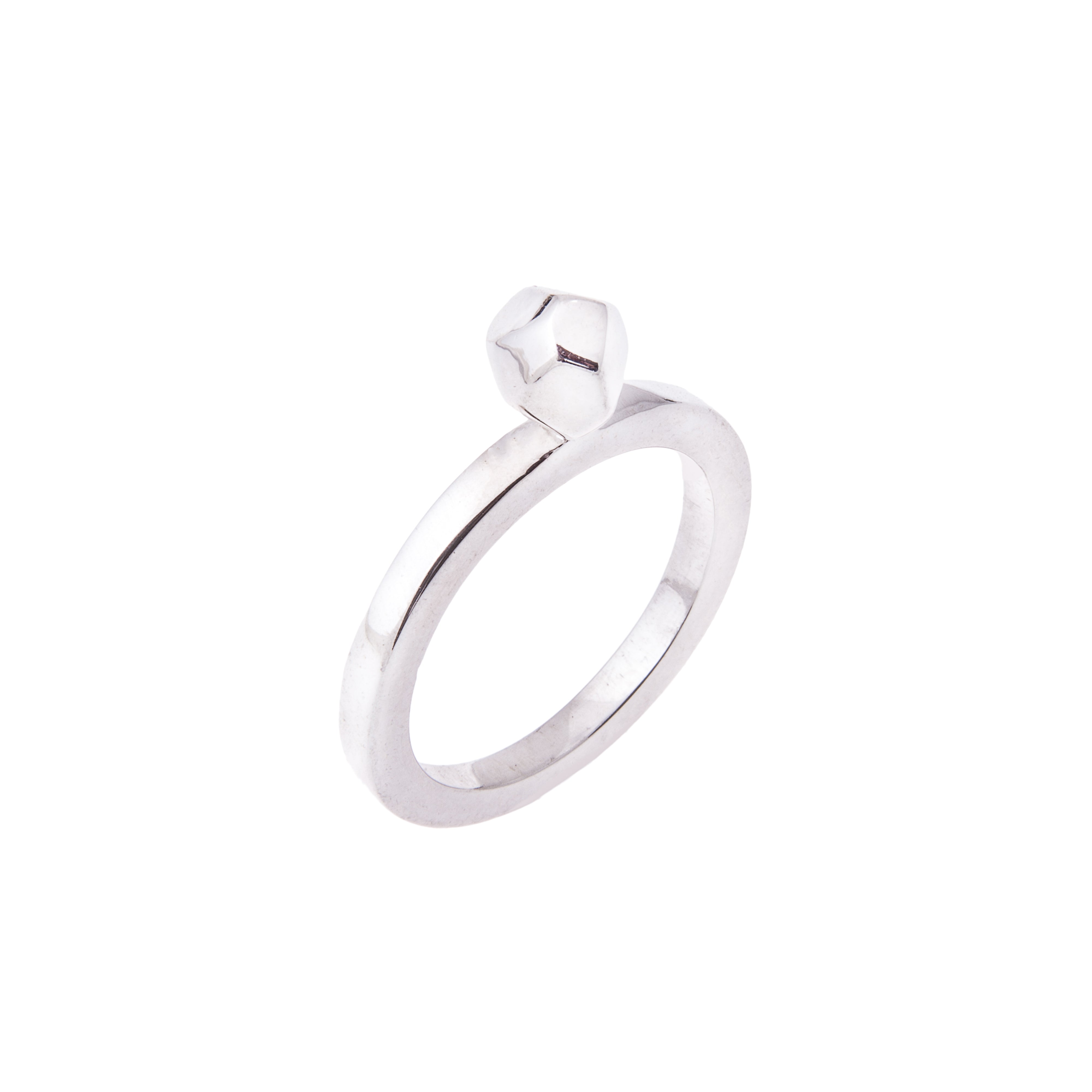 Silver stacking rings with faceted feature, ethical jewellery, handmade in the UK