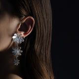 Daisy Drop Silver Earrings