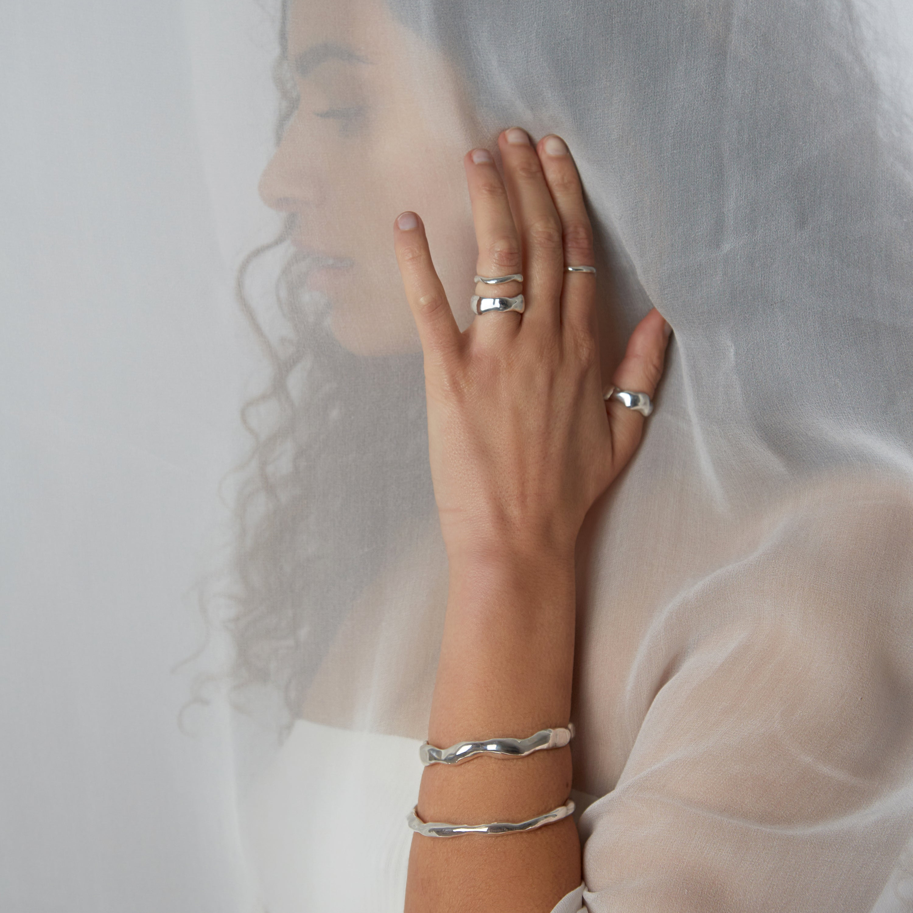 Ethical and Sustainable Sterling Silver chunky stacking rings
