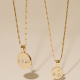 Small Mixed Diamond Disc Necklace