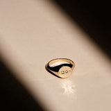 Women’s Round Diamond Signet Ring