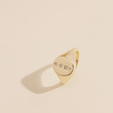 Women’s Oval Diamond Signet Ring