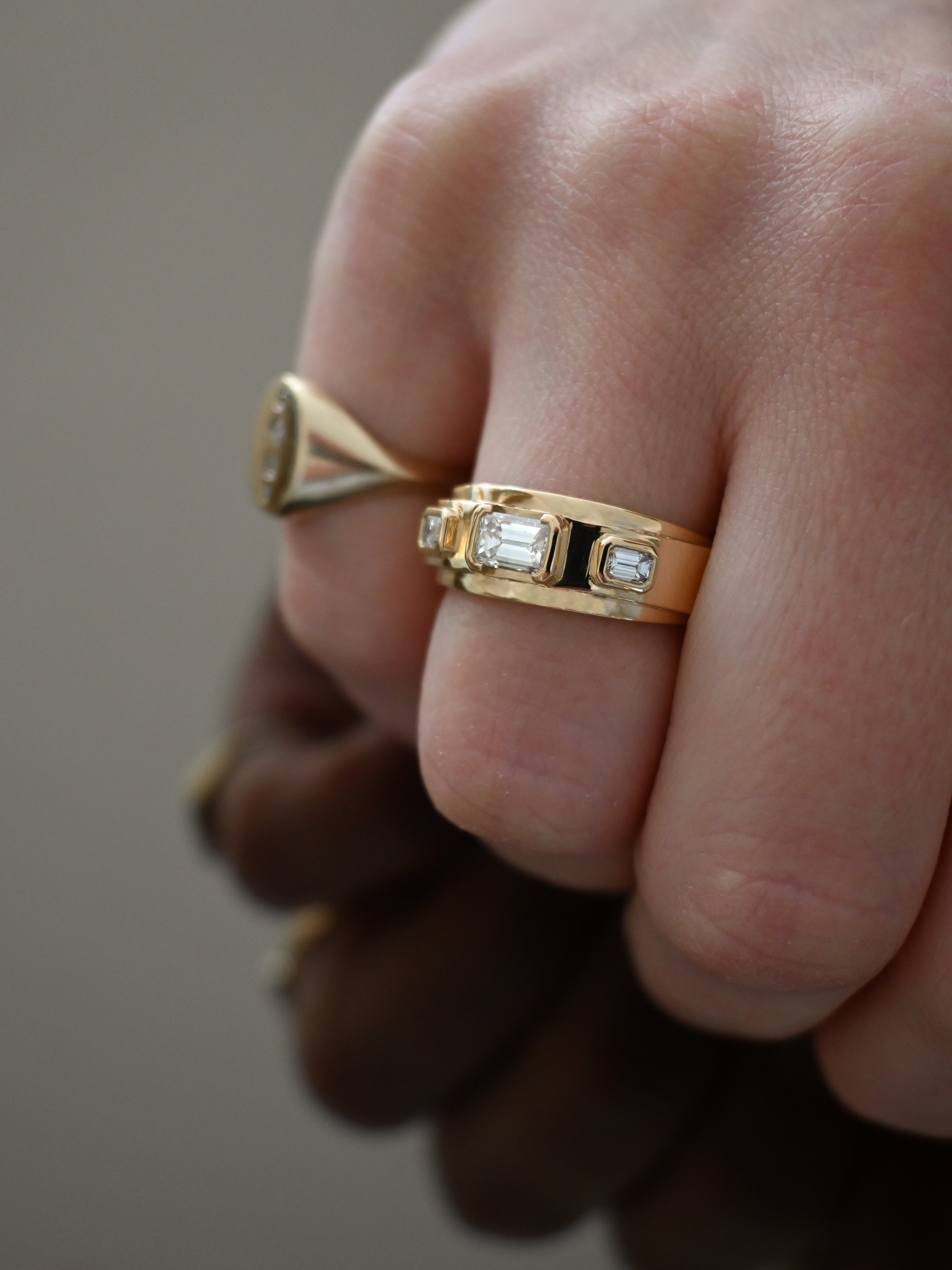 Solid Gold Chinky Diamond Wedding Band