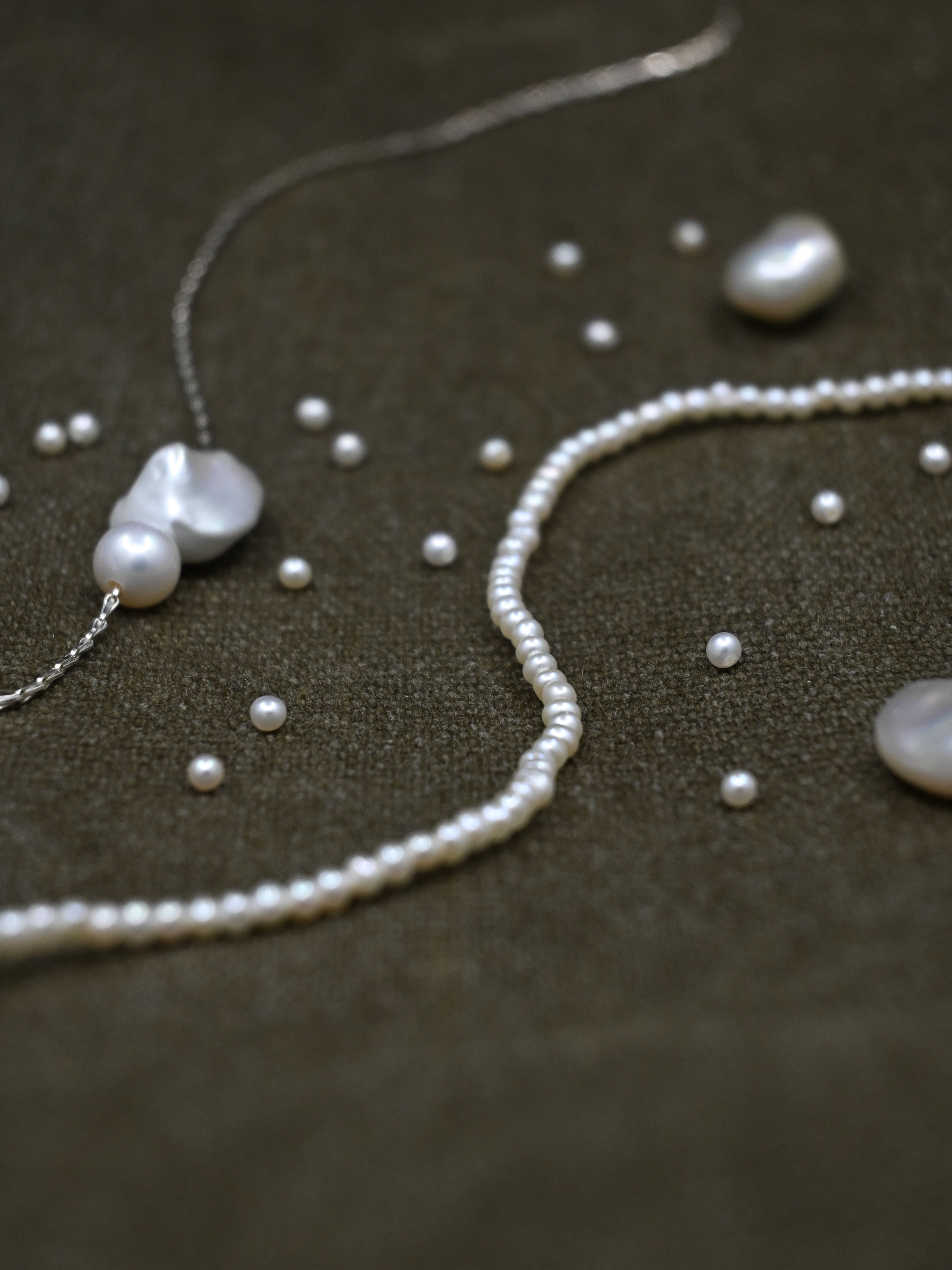 Solid Gold T Bar Pearl necklace, Pearl Jewellery, Pearl Necklaces