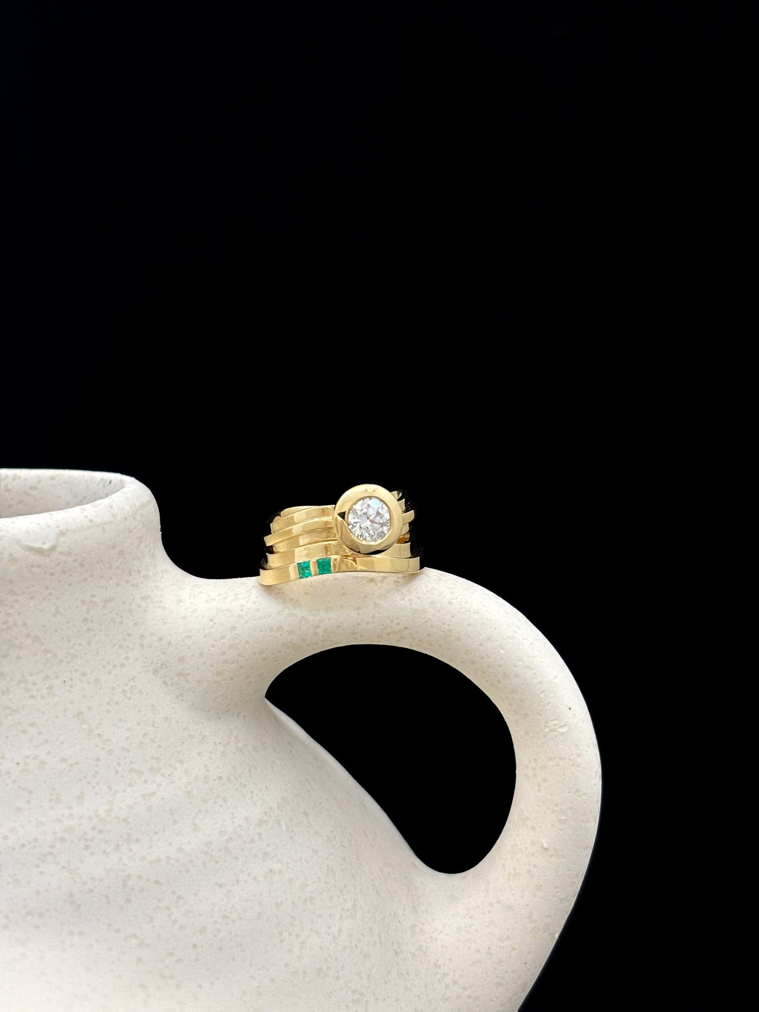 Matching Bespoke Wedding and Engagement Rings. Emerald Engagement Ring, Solitaire Diamond Engagement Ring