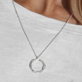 LOKA Silver Contour Pendant Necklace