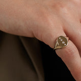 Women’s Oval Diamond Signet Ring