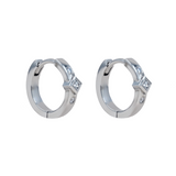 Solid Gold Diamond Sleeper Hoops