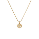 Small Mixed Diamond Disc Necklace