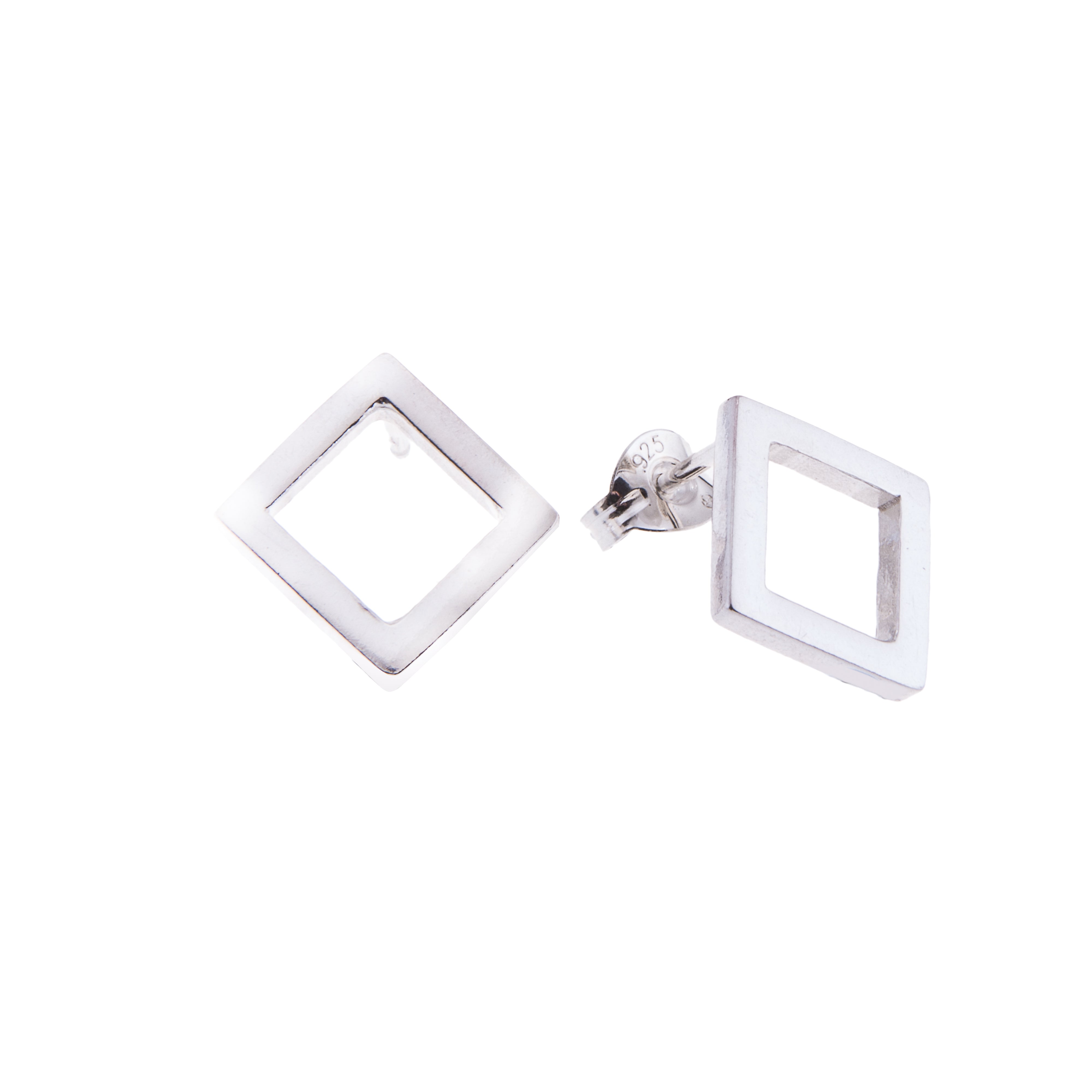 Koti Recycled Silver Diamond-Shape Earrings