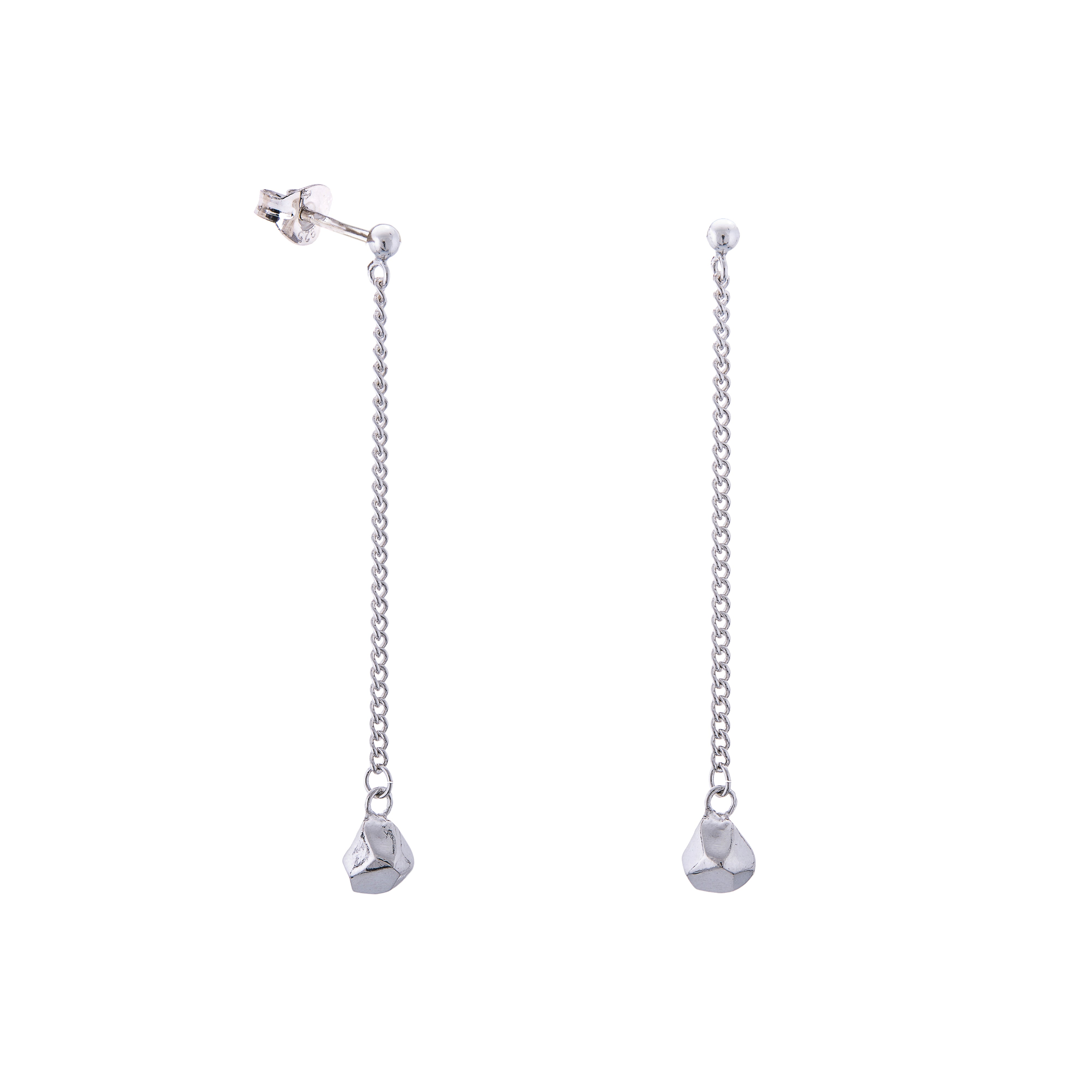 Mani Recycled Silver Chain Drop Earrings