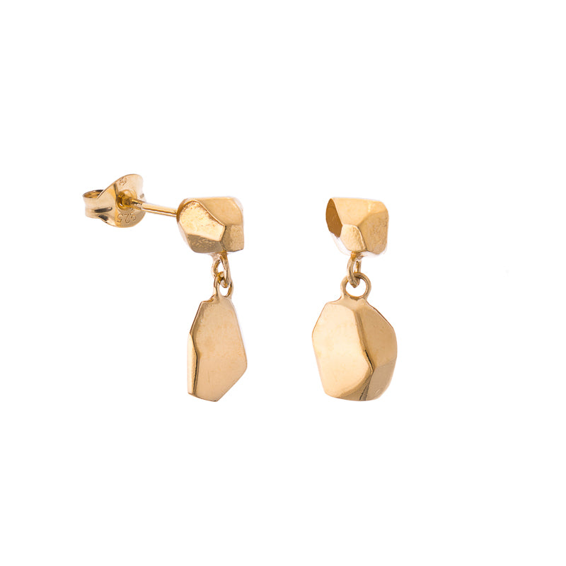 Mani Gold Vermeil Plate Drop Stud Earrings