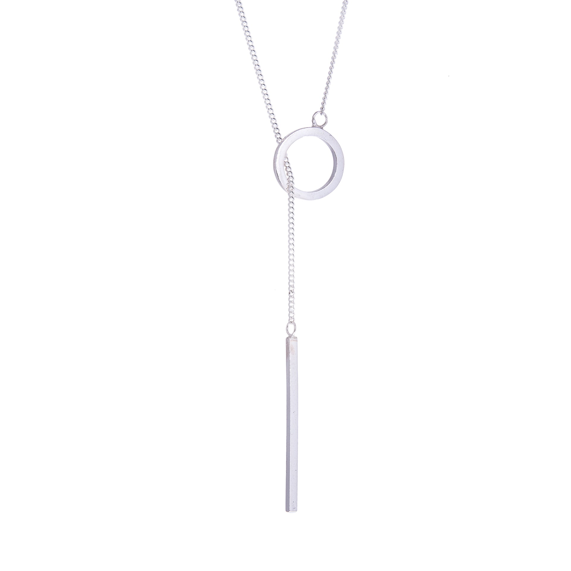 AMATI Silver Lariat Necklace
