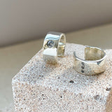 Wide Recycled Gold Ear Cuff with Diamond
